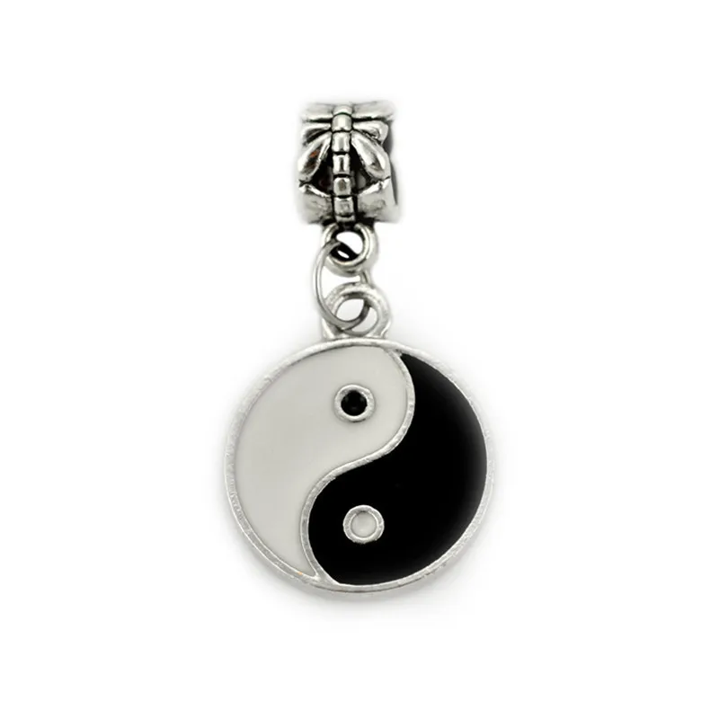 

fashion new Free Shipping 1Pcs Silver Bead Charm European Silver with Black and white Charm Pendant Bead Fit Pandora Bracelet