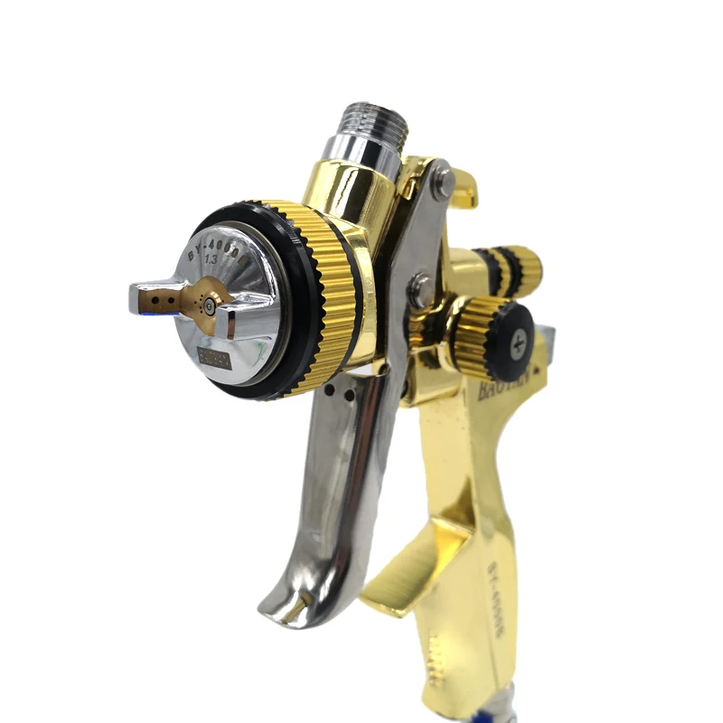 

High quality Yellow- Limited Edition HVLP Paint Spray Gun Gravity feed 1.3mm with PVC 600ml cup for Car body