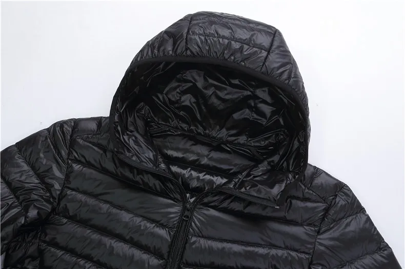 Мужская зимняя Ультралегкая куртка-пуховик из 90% утиного пуха, мужское модное Свободное пальто с капюшоном, 6 цветов, Повседневная парка, брендовая одежда, S-3XL