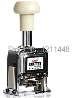 New Deli 7506 stamp machine 6-Digital Automatic Numbering Stamp Machine - White + Silver | Этикетки индексы и марки
