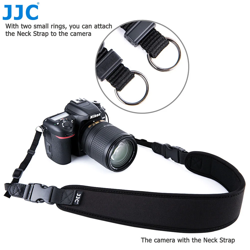 JJC неопреновый ремень для DSLR камеры широкий быстросъемный черный плечевой