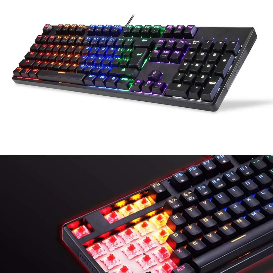 Смешанная цветная механическая клавиатура RGB подсветка девять видов светового