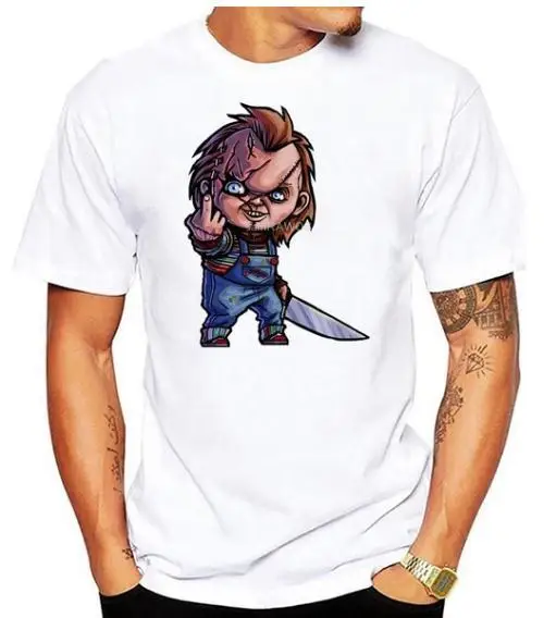 

Men Short Sleeve Fitness Men T-Shirt Customized Summer Brand Clothing Cotton Jersey TShirt Man Chucky Tee Shirts