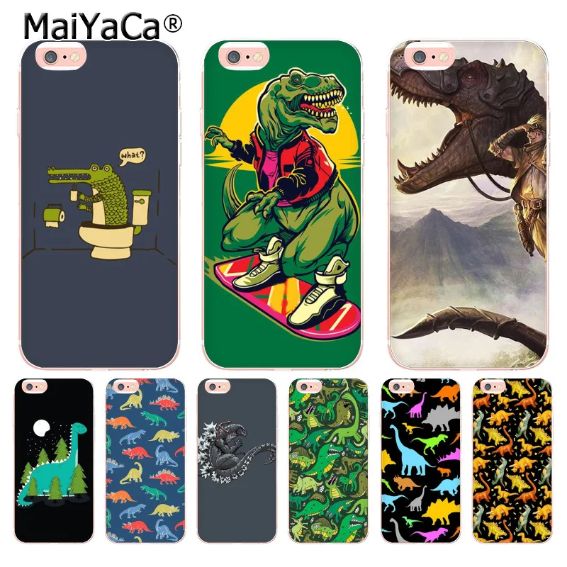 

MaiYaCa Animal Dinosaur Transparent Cover Case for Apple iPhone 8 7 6 6S Plus X 5 5S SE XS XR XSMAX
