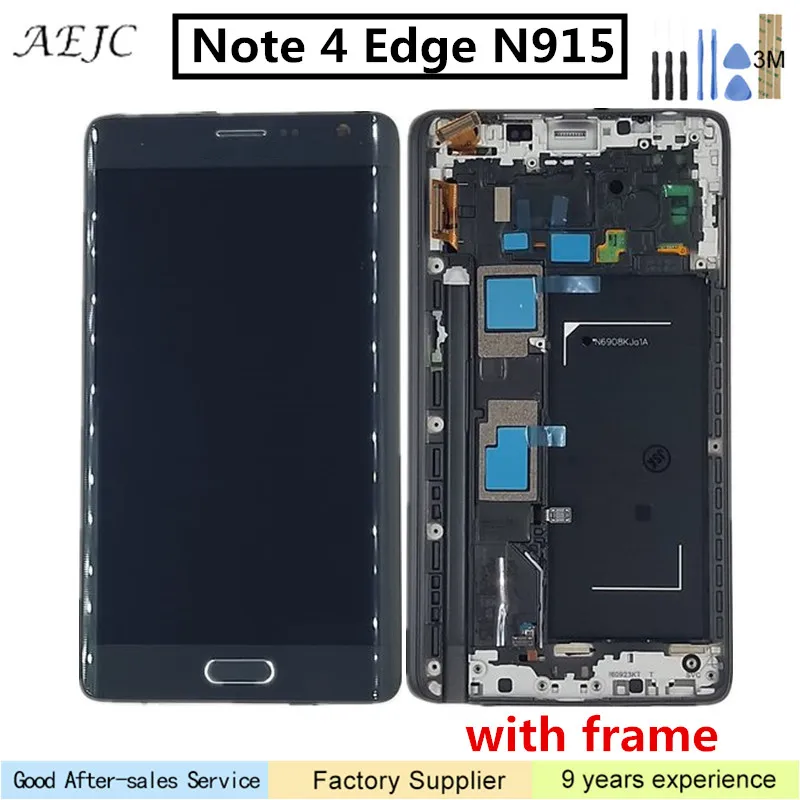 

AMOLED 5.6" For Samsung Note 4 Edge N915F N915FD LCD Display Touch Screen Digitizer Assembly + Frame For Samsung Note4 Edge LCD