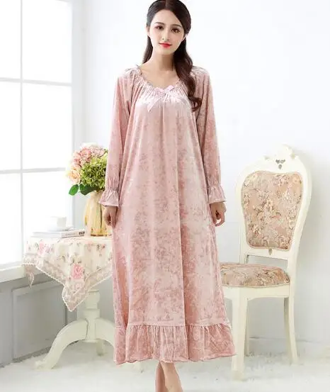

100% Real Photo Women M L XL XXL Autumn Winter Long Casual Ruffle Fleece sleepwear night dress Pajamas night gowns Robes RB285