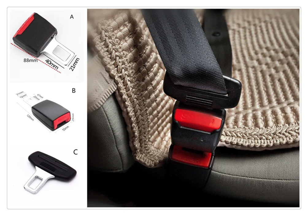 Car seat belt Lock plug extension joint universal buckle head for Ford
