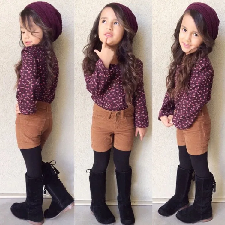 

2016 Limited Regular Spiderman New Cute Kids Girls Two Pieces Doll Collar Long Sleeve Dots Cardigan Shirt Blouse And Shorts