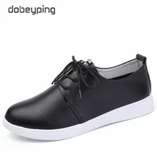 High Quality Cow Leather Women s Casual Shoes Spring Autumn Fashion Lace Up Female Flats Shoe