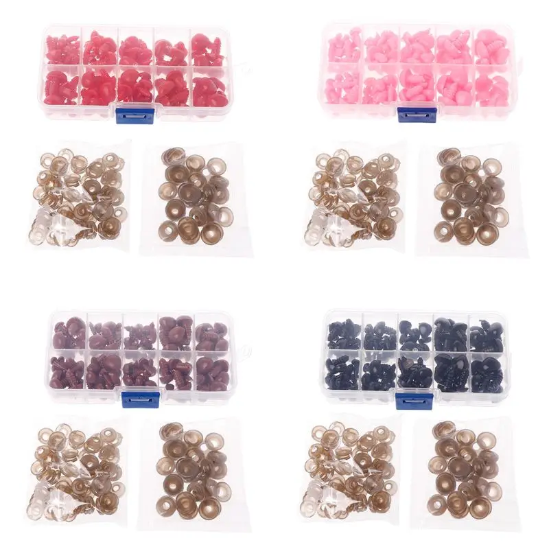 

100pcs Plastic Safety Noses For Bear Puppy Doll Stuffed Animal Toy DIY Crafts With Washers