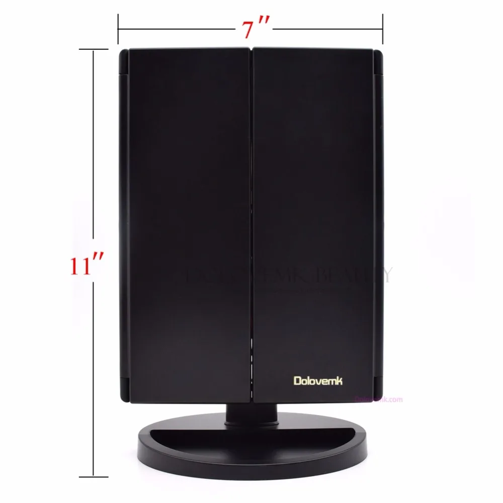 Dolovemk трехскладное регулируемое зеркало для макияжа с увеличением 1X/2X/3X