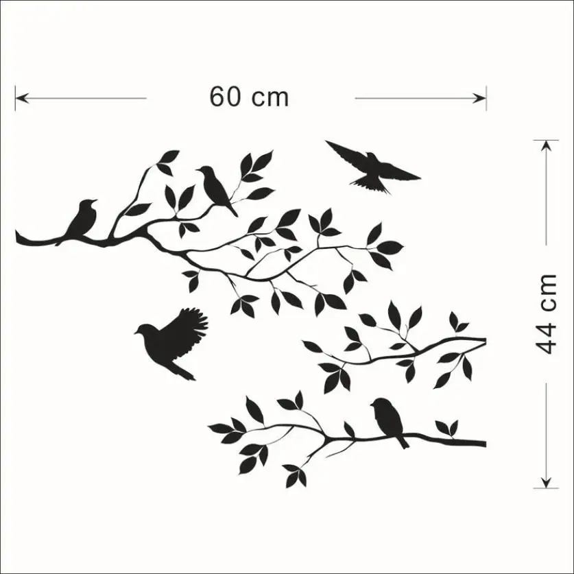 Home Decor Tree Bird съемные стены Стикеры винил Книги по искусству Наклейка дома настенной росписи DIY Декор стен Стикеры дома Deco mirror AU3