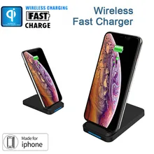 Новинка QI Беспроводное быстрое зарядное устройство Подставка для зарядки док-станция держатель для iPhone XS/XS MAX/XR Быстрая зарядка