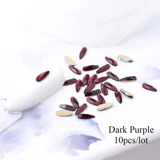 10 шт. капли воды кристаллы для ногтей Стразы 3D Шарм Лайк для дизайна ногтей украшения набор дизайн ювелирные изделия аксессуары Маникюр TR905 - Цвет: Dark Purple