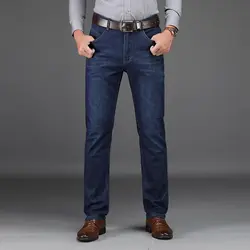 Мужские джинсы мужские классические байкерские джинсы Vaqueros Pantalones Hombres Mezclilla брюки синий черный Slim Fit Fashion