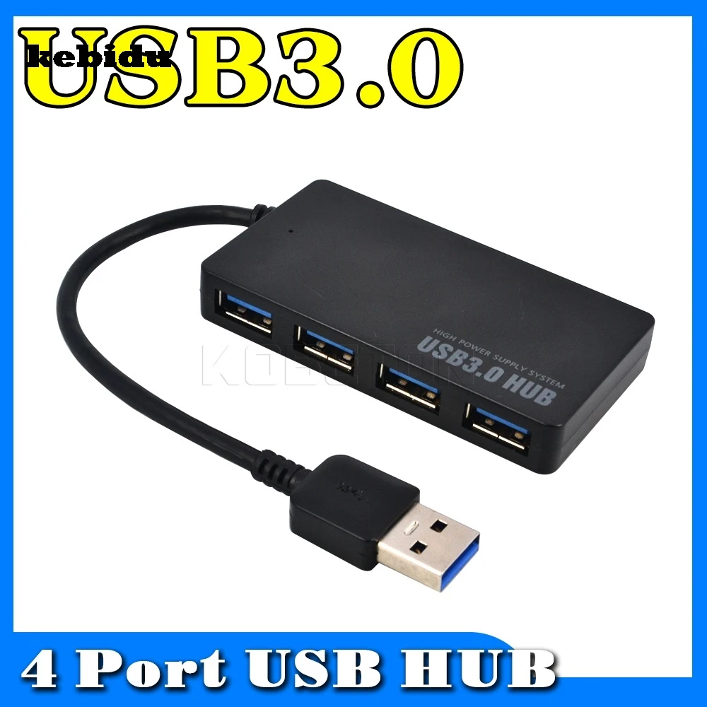 Kebidu компактный дизайн 5 Гбит/с USB 3,0 4 Порты и разъёмы концентратор USB3.0 сплиттер адаптер ультра Скорость для портативного компьютера ПК мощный источник питания