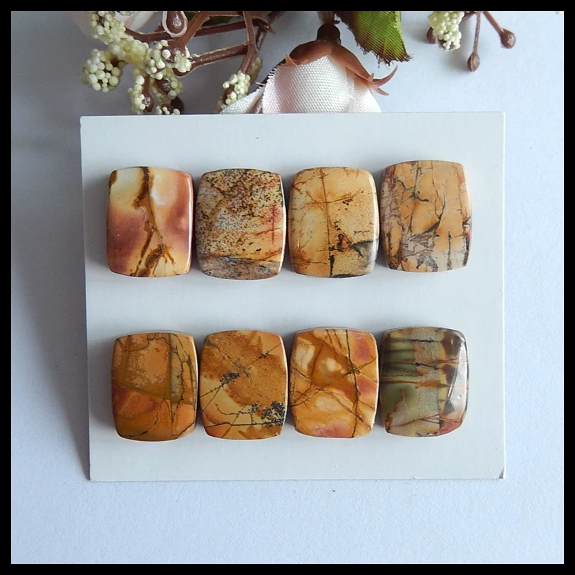 Natural 10 PCS Of Multi-Color Picasso Jasper Semi-precious stones Jewelry accessories Cabochons 16x13x4mm 14.3g |