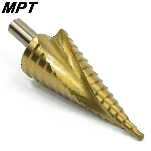 MPT HSS Spiral Center Step Drill Bit Triangle Shaped Spiral Groove