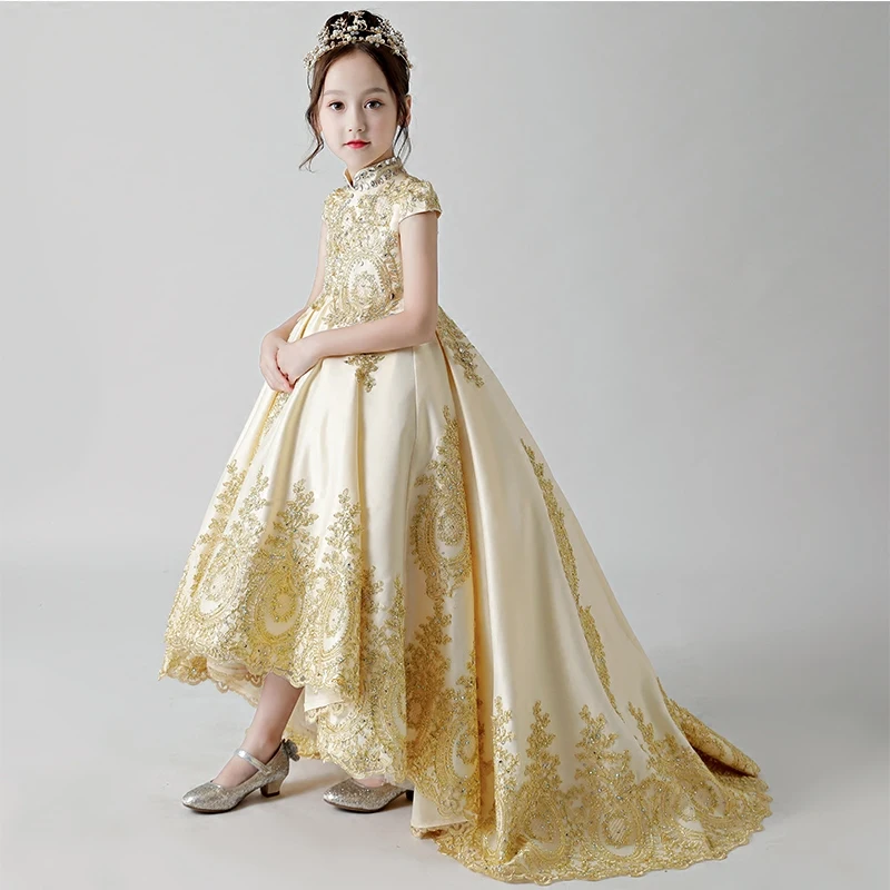 golden long frock