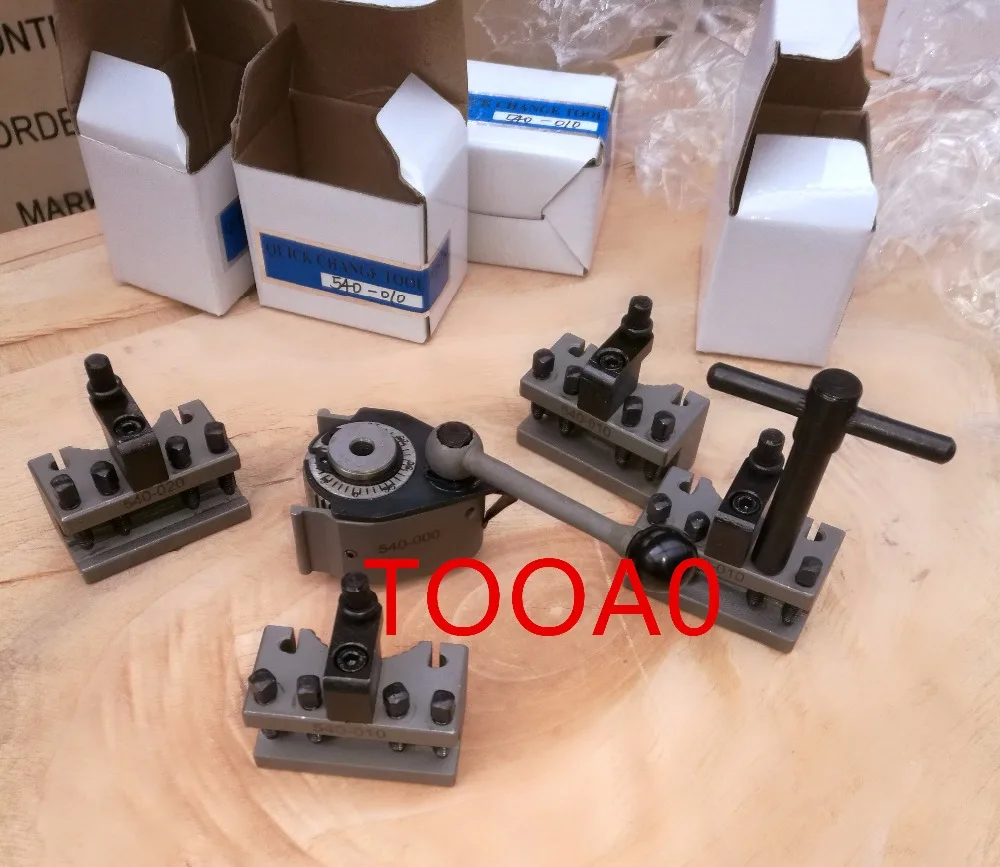 

TOOA0 120-220mm swing 40-position quick change tool post set, One set contains 5pcs: 1pcs tool post and 4pcs holder