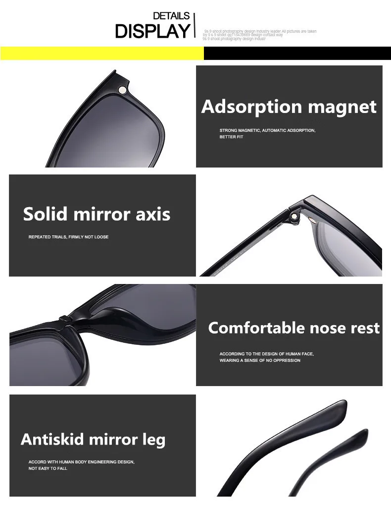 Мужские поляризованные солнцезащитные очки с клипсой|mirrored clip on sunglasses|clip
