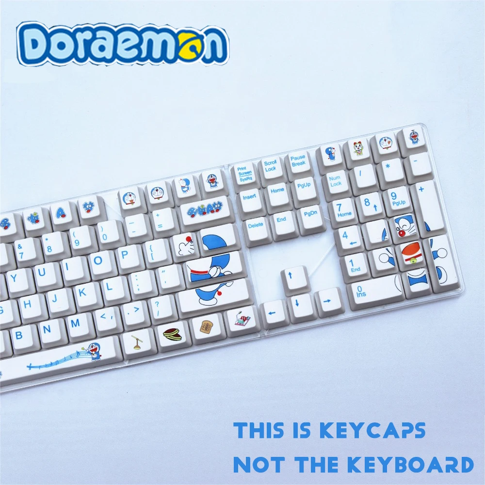 

108 KEY Doraemon English Dye-Sublimated PBT Thick Keycaps Cherry / OEM Profile Mechanical Keyboard Keycap For Cherry Switch