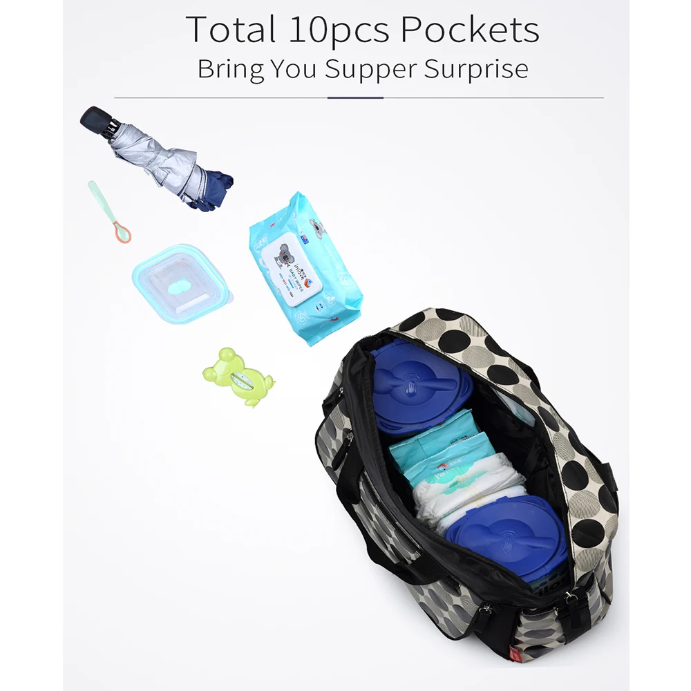 Tote Mutterschaft Windel Tasche мессенджер/сумки Kinderwagen Baby Mummy Taschen Dot mit jandern Pad/Kinderwagen