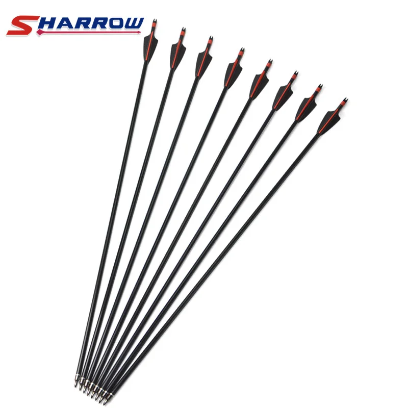 

31.5 inch Crossbow Bow Rubber Feather Fiberglass Arrow for Compound Bow and Recurve Bow