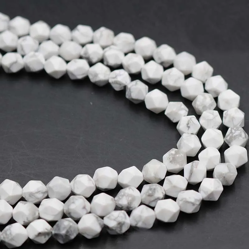 Cambay Natural Gem Stone White Howlite Turquoises Beads 6/8/10MM Bracelet Fit Diy Charm For Jewelry Making EDC Prayer DIY | Украшения и