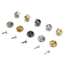 50 шт. золото с родиевым покрытием медный зажим для галстука для ногтей нагрудный штырь назад клатч разброс Бабочка застежка выдавливание значок держатель DIY ювелирные изделия