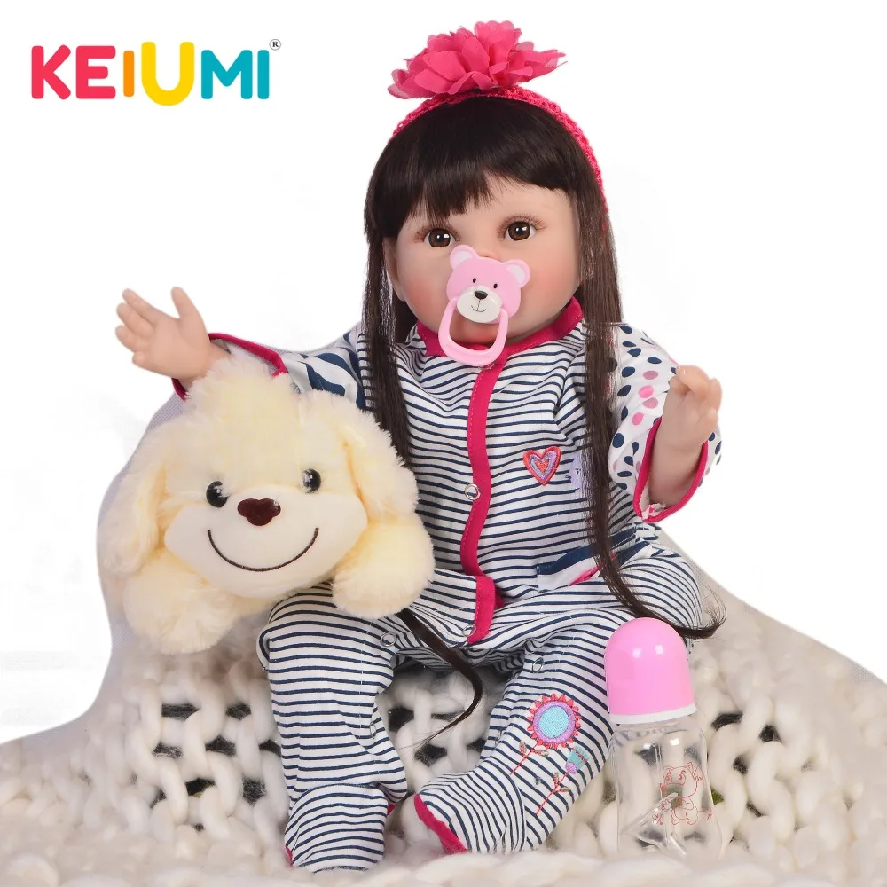 

KEIUMI Lifelike 22'' 55 cm Reborn Dolls Soft Silicone Stuffed Body Fashion Baby Doll Toys For Kids Christmas Gifts Best Playmate