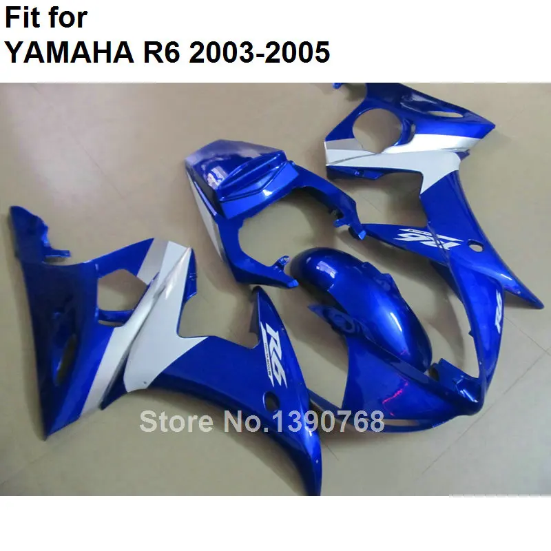 MOTOMARTS ABS Пластиковый обтекатель для Yamaha Обтекатели YZFR6 2003 2004 2005 сине-белые части кузова обтекатель комплект YZF R6 03 04 05 BC4