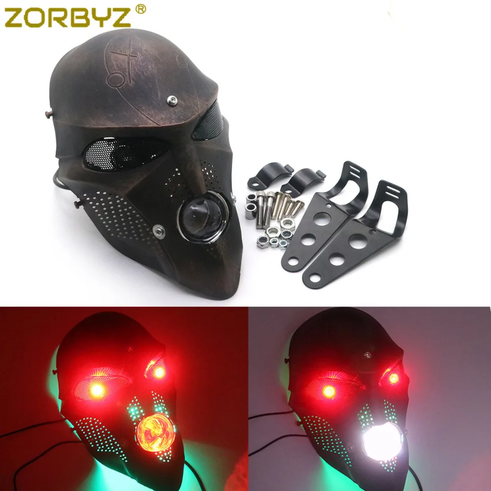 ZORBYZ мотоциклетные Ретро Медные светодиодные фары с черепом 28 43 мм кронштейном