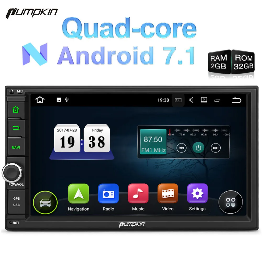 Pumpkin 2 Din 7 Inch Android 7 1 Univeral font b Car b font Radio DVD