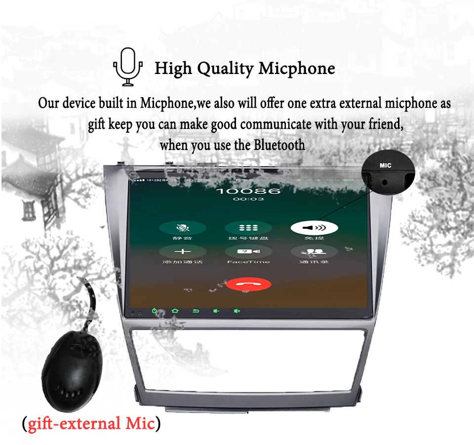 Excellent 1024*600 Octa Core 10.1" Android 9.1 Car DVD GPS Navigation For Toyota Camry 2007 2008 2009 2010 Head Unit Car Stereo radio 2