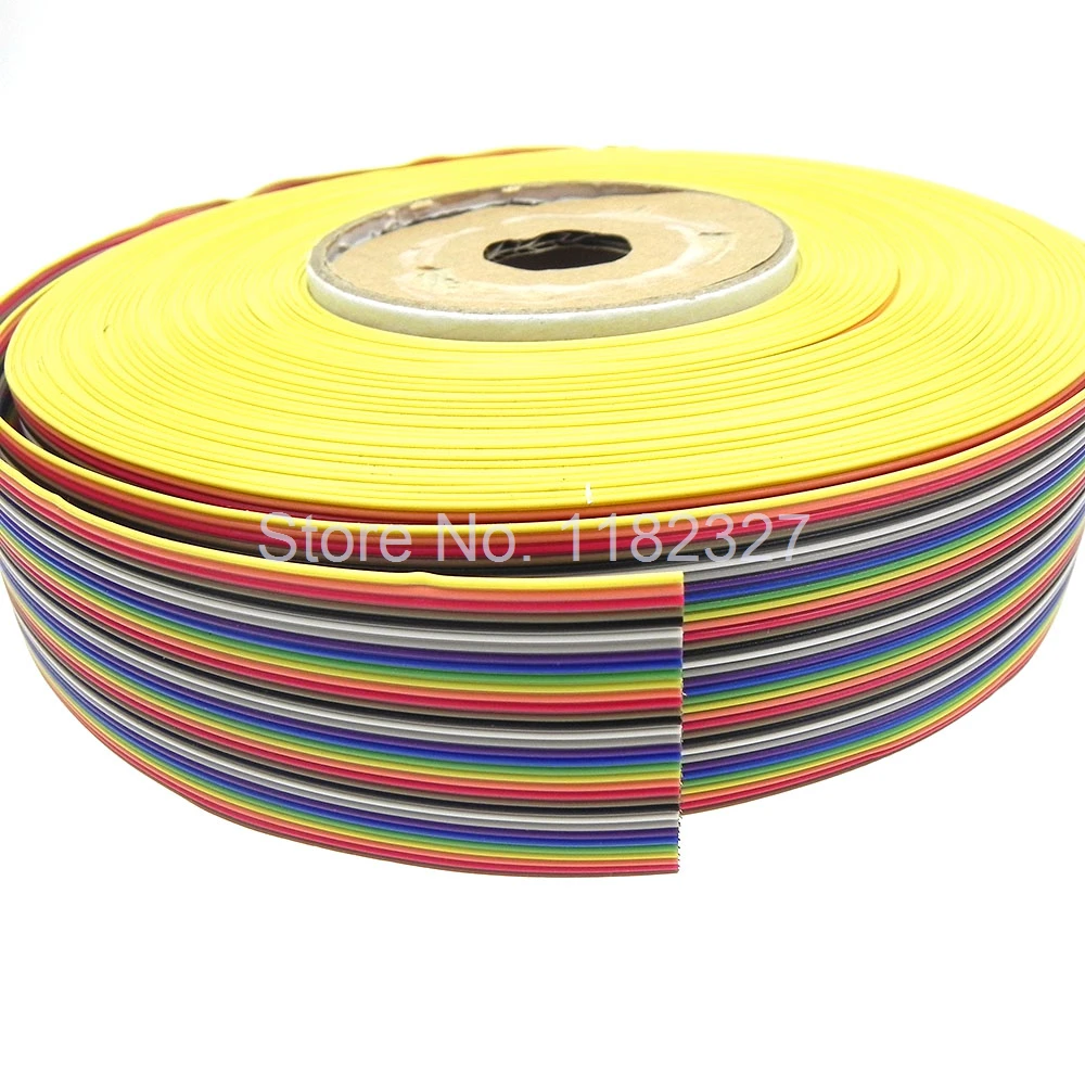 Flat ribbon cable 34 WAY Flat Color Rainbow Ribbon Cable wire Rainbow Cable 34P ribbon cable 1.27MM pitch 6