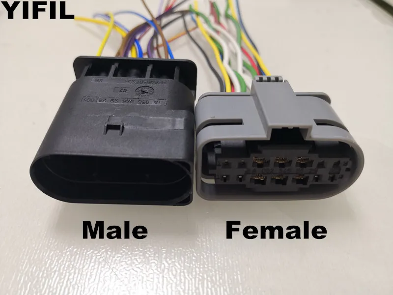 1setslot14PinWayMaleOrFemaleHeadlightLampPlugConnectorWith