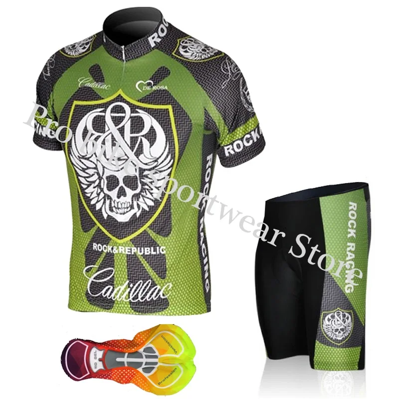 Рок Гонки классический летний Велоспорт Джерси MTB велосипедная одежда короткий рукав велосипед спортивная одежда трико Ropa Ciclismo Hombre 16D гель - Цвет: Cycling jersey set18