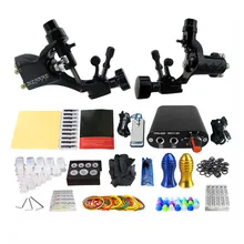 Pro полный набор татуировки набор 2 шт. татуировка машина пистолет блок питания, иглы Захваты Советы ножная педаль для боди-арта