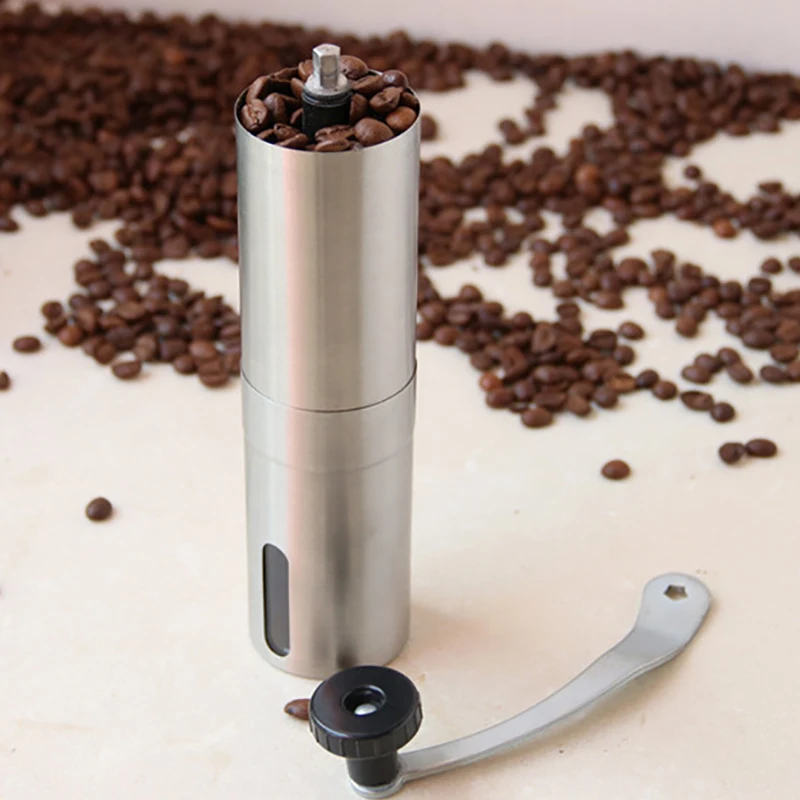 Silver Hand Manual Coffee Grinder Mini Stainless Steel Handmade Bean Burr Grinders Mill Kitchen Tool JCFCJ168 | Дом и сад