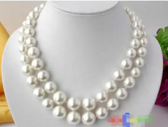 

Hot sale new Style >>>>> 2ROW 16MM WHITE SOUTH SEA SHELL PEARL TOWER NECKLACE