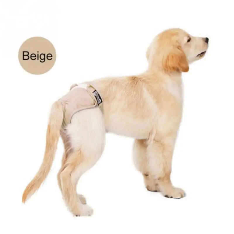 Новые женские подгузники Нижнее Белье Товары для домашних собак Моющиеся Многоразовые гигиенические штаны против травли - Цвет: Beige