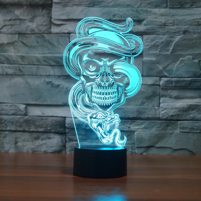 Halloween Skeleton Ghost Party Decoration Color Change Acrylic 3d