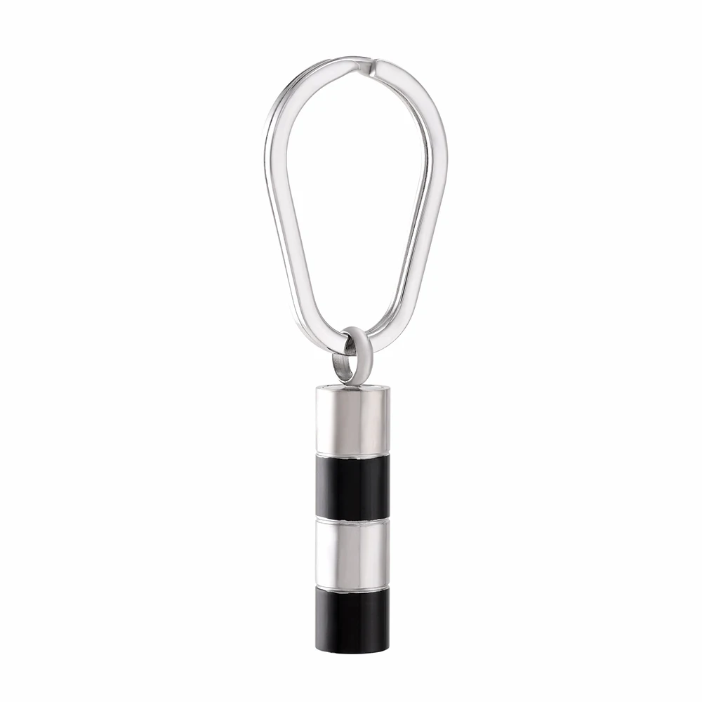 

IJK2041 Two Tone Cylinder Urn KeyChains For Men Keepsake Jewelry Wholesale Or Retail Stainless Steel Cremation Keyring For Ashes