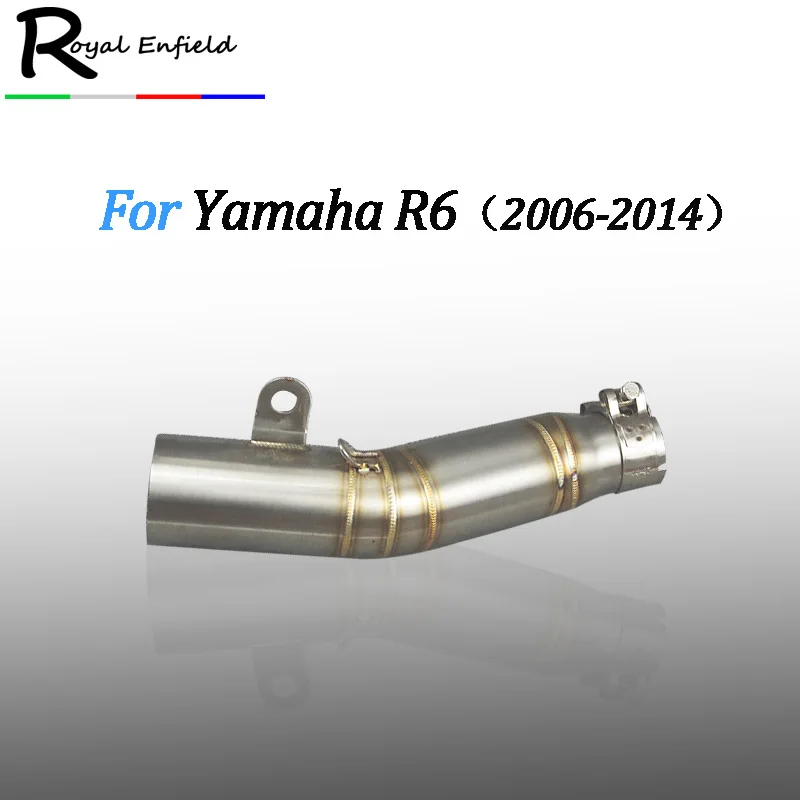 YZF R6 de la motocicleta tubo de Escape para YAMAHA R6 YZF R6 2006-2014 Moto escapar R6 silenciador de la motocicleta Echappement Moto medio tubo
