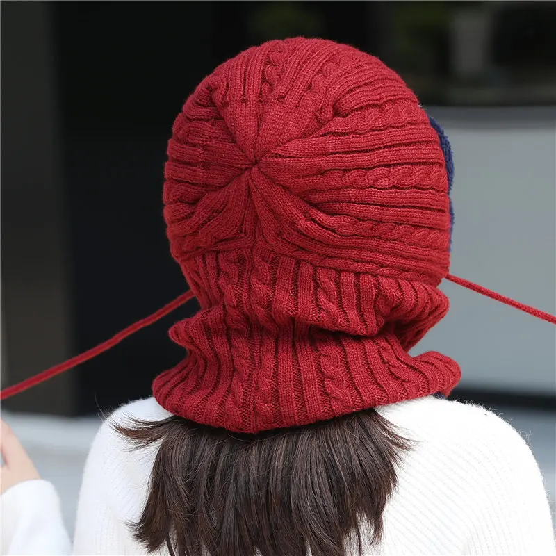 Женские головные уборы Skullies Beanies для верховой езды Ветрозащитная маска уха