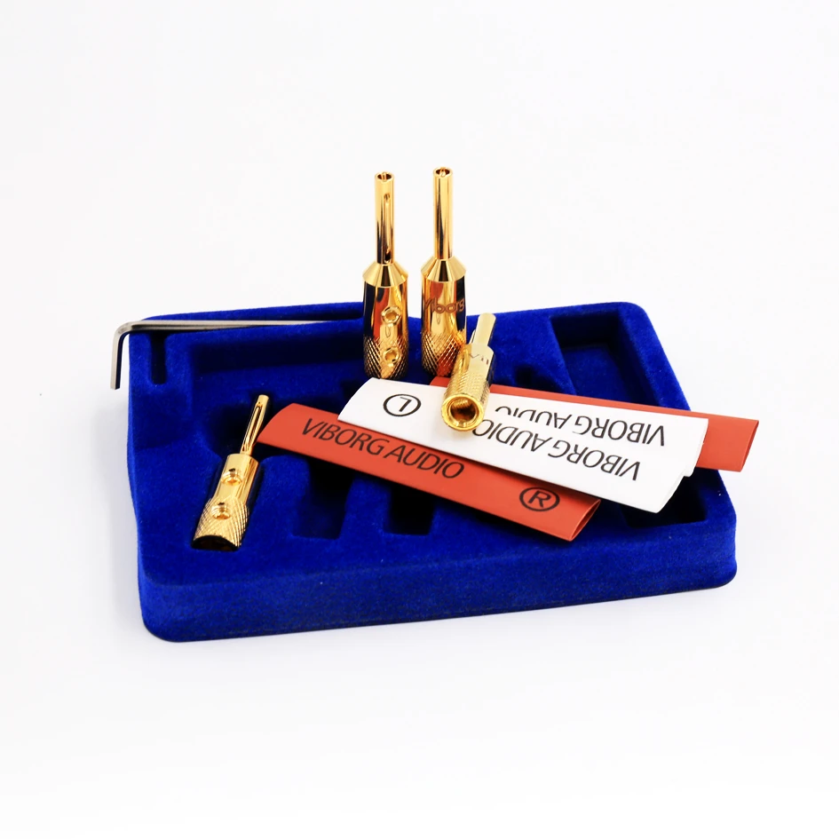 

8PCS Viborg Audio 99.99% Pure copper Top Selling Quality Gold plated Connector Amplifier Terminal Banana Speaker Plug Jack