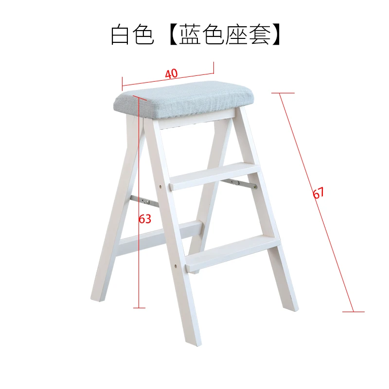 Современная Простота твердой древесины складной стульчик-ступенька твердая и сильная скамейка Бытовая Кухня высокий шаг табурет подшипник 100 кг - Цвет: 18