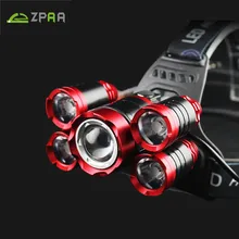 ZPAA Powerful 15000Lumens Led Headlight 5 Led Bulbs Waterproof Head font b Flashlight b font Portable