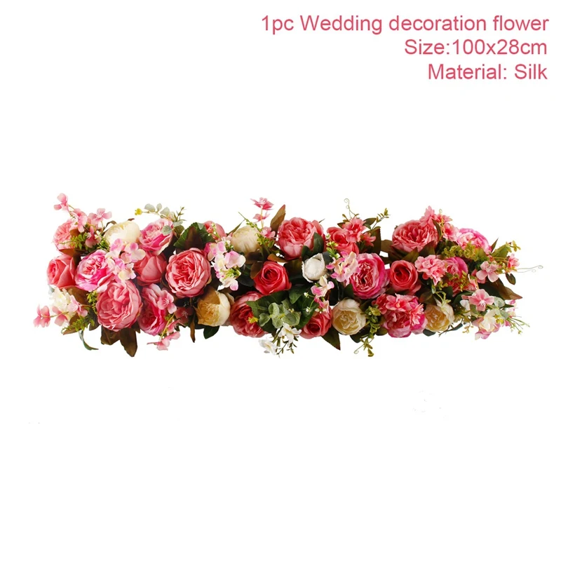 FENGRISE, 1 м, шелковые розы, пионы, Гортензия, цитируемые искусственные цветы для свадебного украшения дома, гирлянда с фальшивыми цветами - Цвет: 12-1
